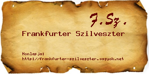 Frankfurter Szilveszter névjegykártya